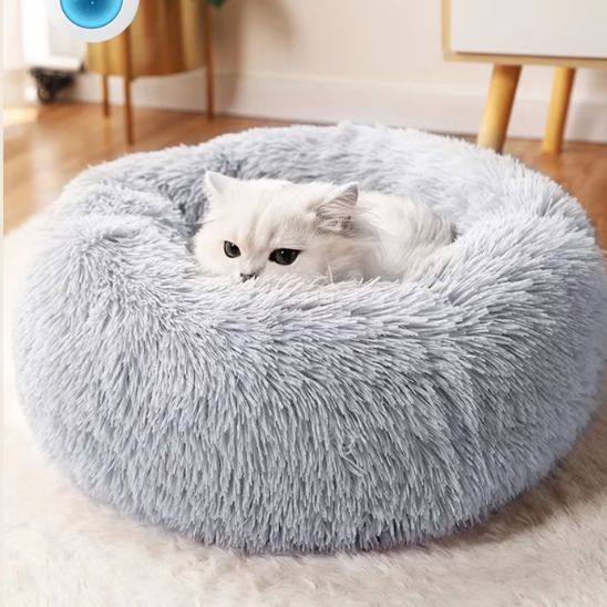 coussin chat gris pâle avec grand confort