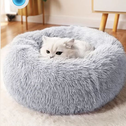 coussin chat gris pâle avec grand confort