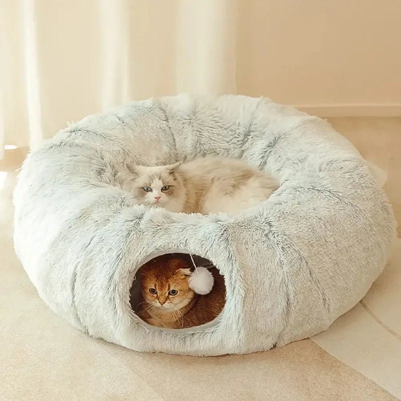 Lit pour Chat - CatLitTunnel™ - Gris - Chat Bouge